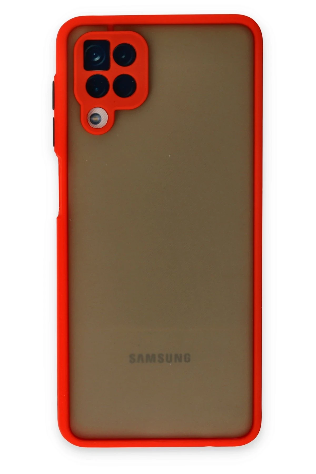 Newface Samsung Galaxy A12 Kılıf Montreal Silikon Kapak - Kırmızı