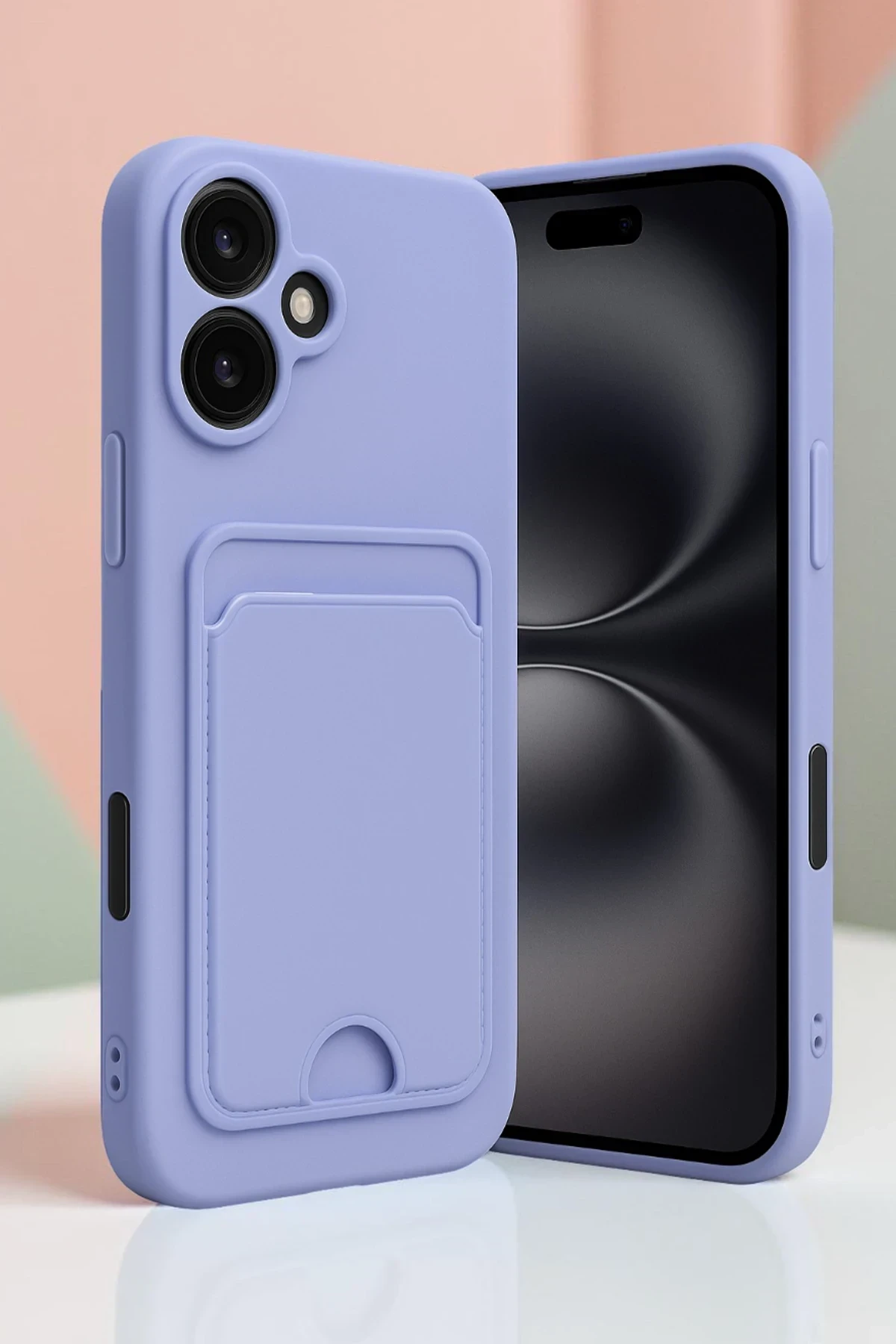 Newface iPhone 16 Kılıf Kelvin Kartvizitli Silikon - Bordo