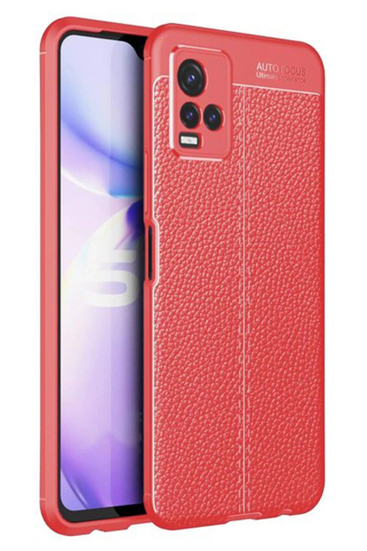 Newface Vivo Y21S Kılıf Auto Focus Kapak - Kırmızı