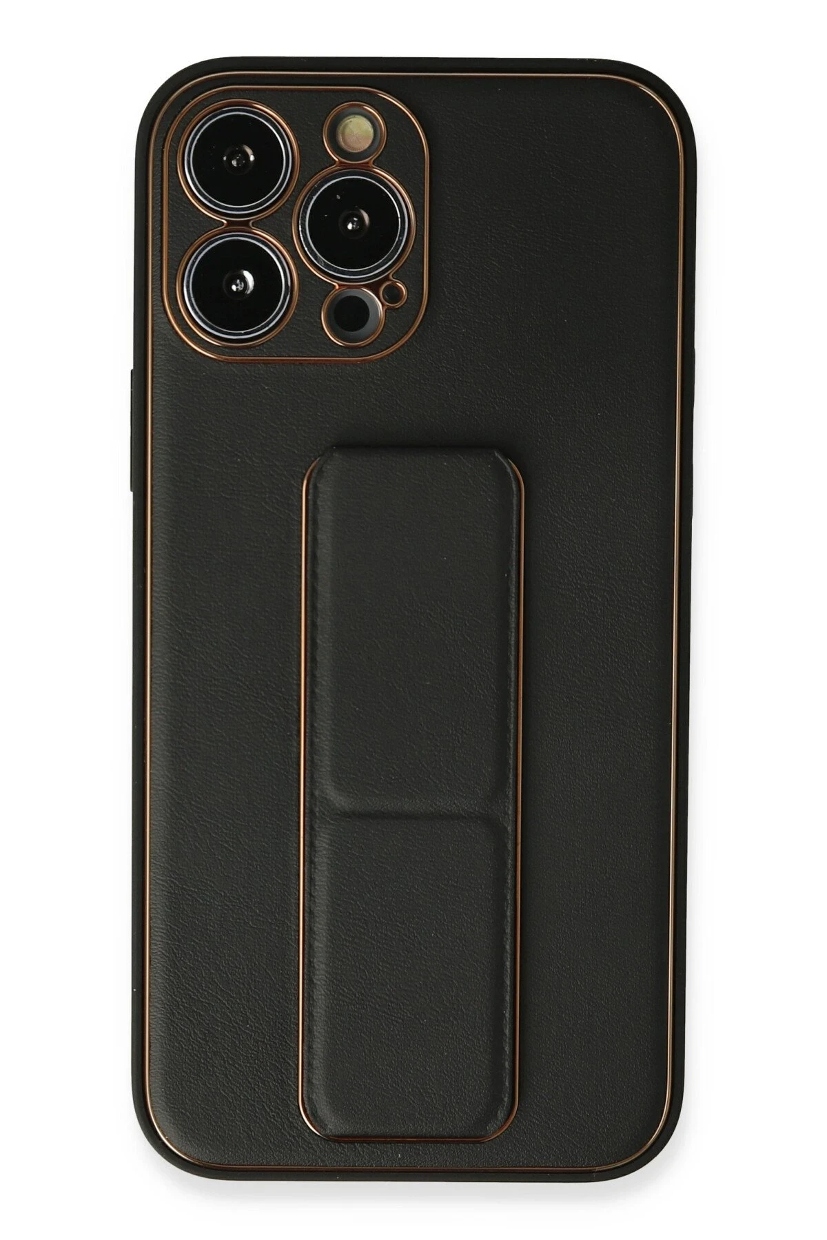 Newface iPhone 13 Pro Kılıf Coco Deri Standlı Kapak - Siyah