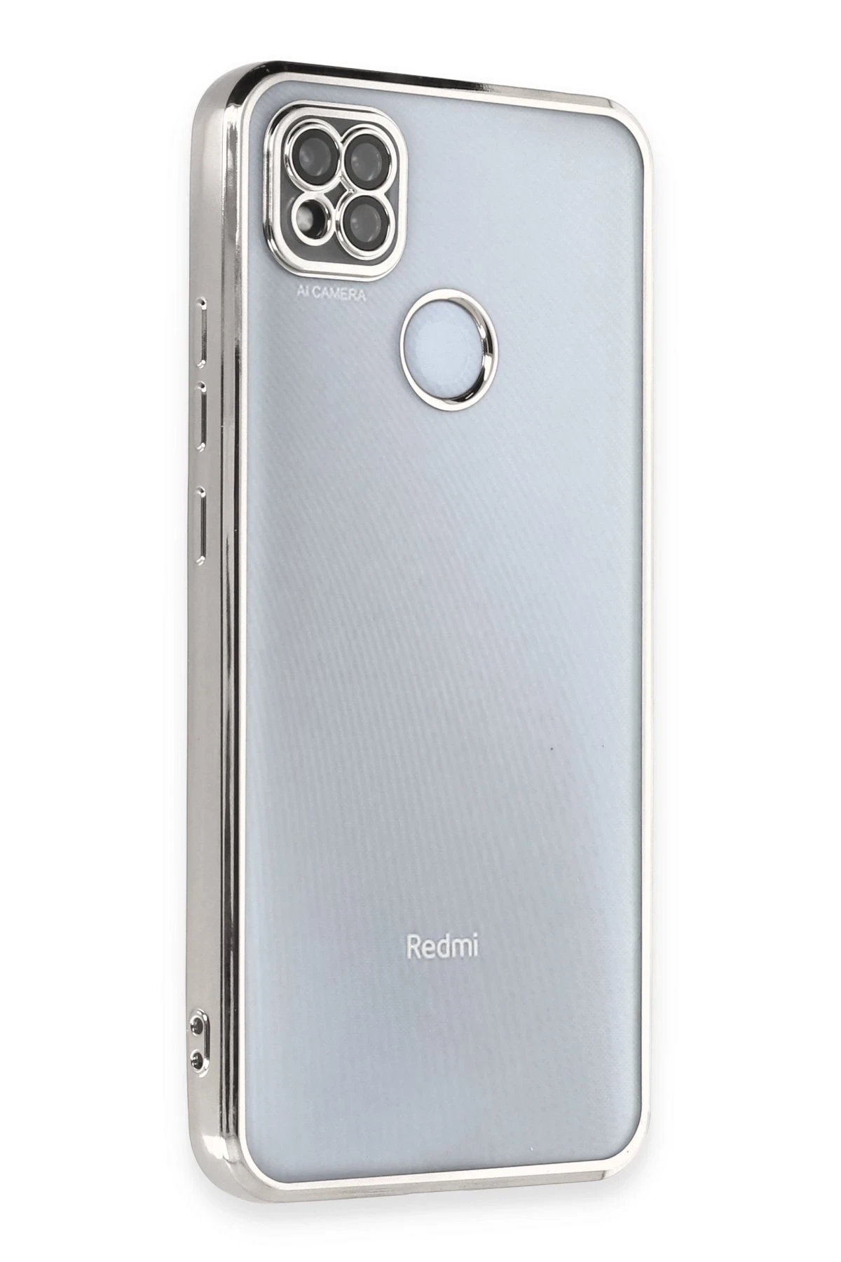 Newface Xiaomi Redmi 9C Kılıf Razer Lensli Silikon - Gümüş