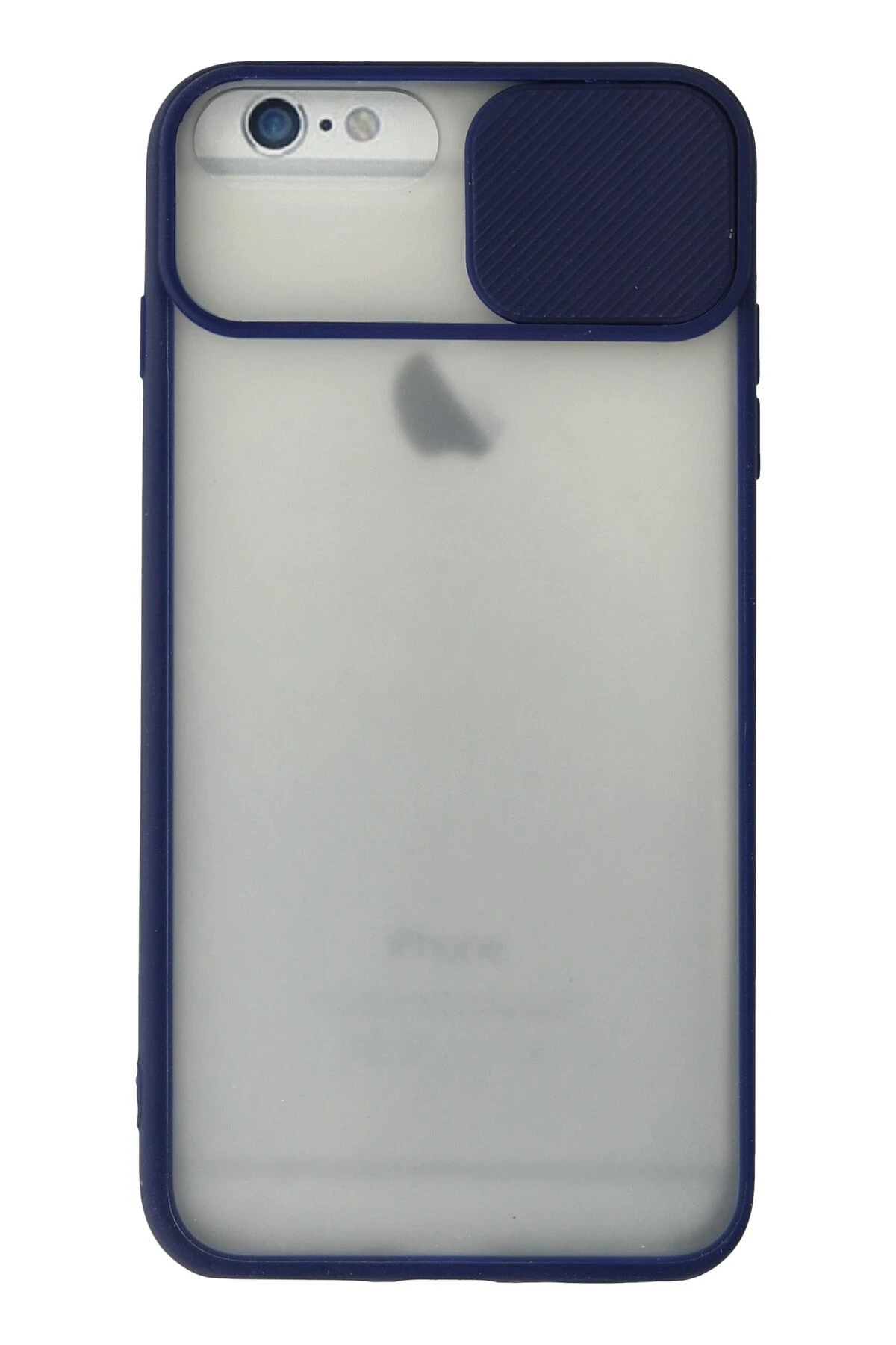 Newface iPhone 6 Plus Kılıf Palm Buzlu Kamera Sürgülü Silikon - Lacivert