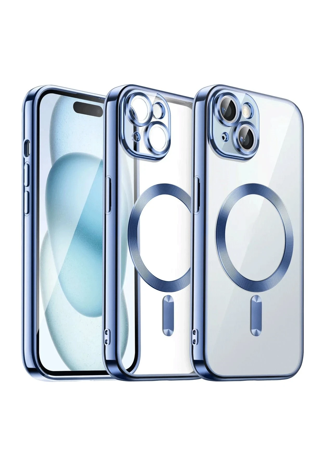 Newface iPhone 15 Kılıf Kross Magneticsafe Kapak - Sierra Blue