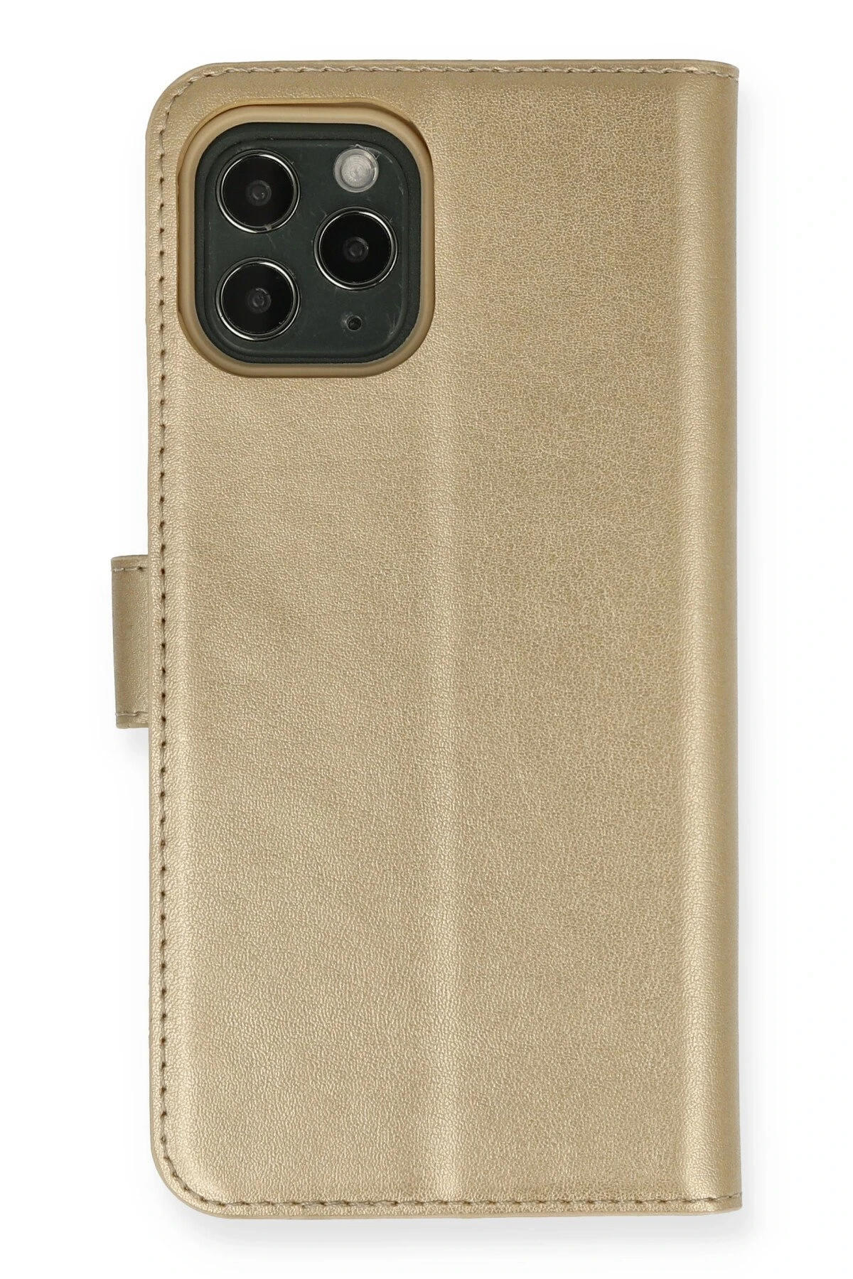 Newface iPhone 12 Kılıf Trend S Plus Kapaklı Kılıf - Gold