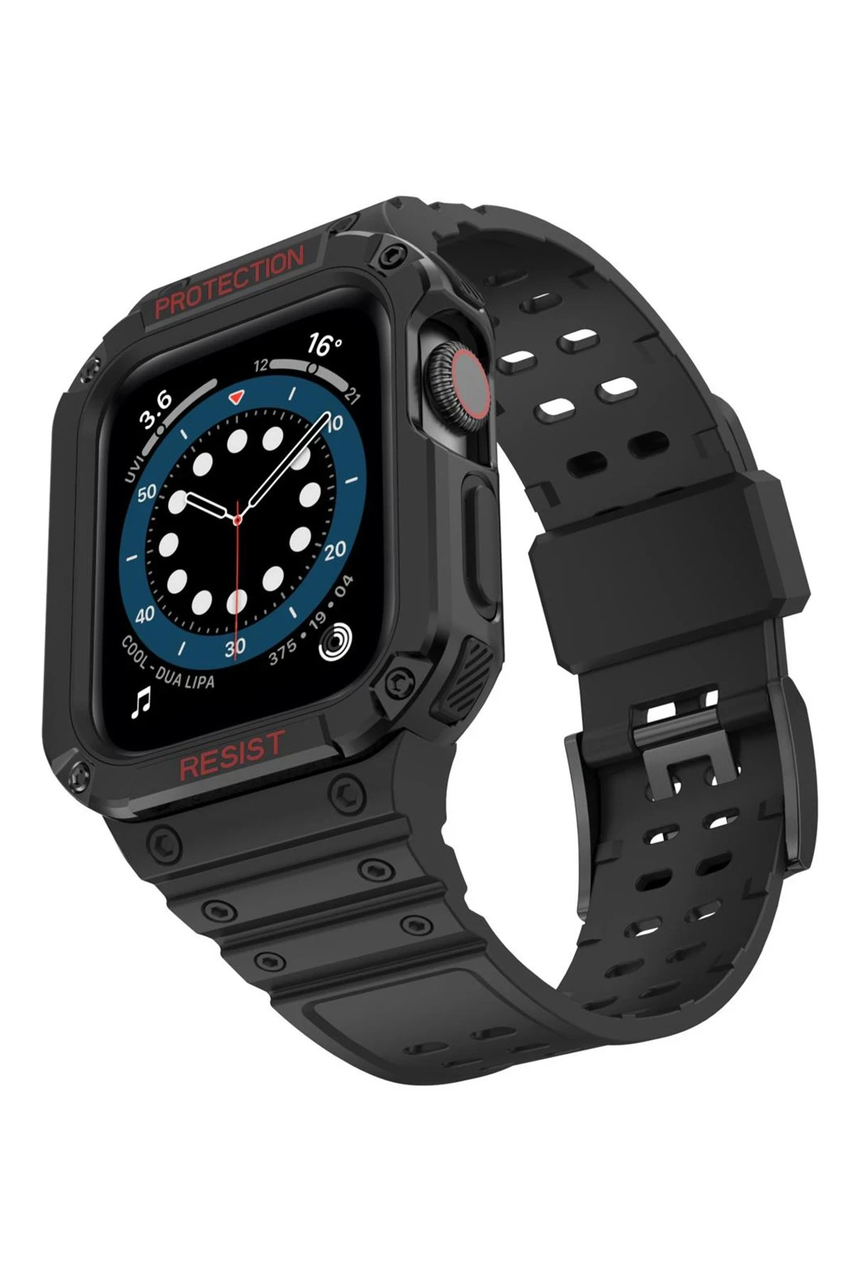 Newface Apple Watch 42mm KR401 Silikon Kordon - Siyah